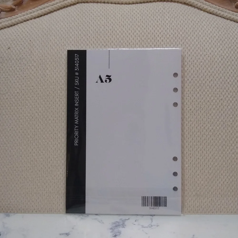 Cloth and Paper Priority Matrix Insert A5